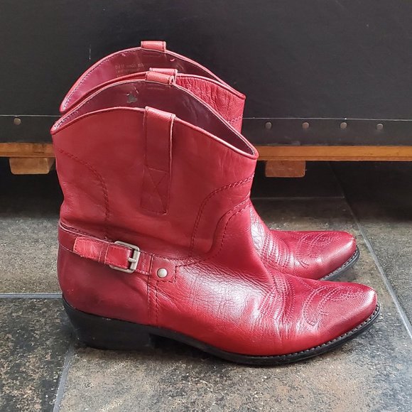 franco sarto red cowboy boots